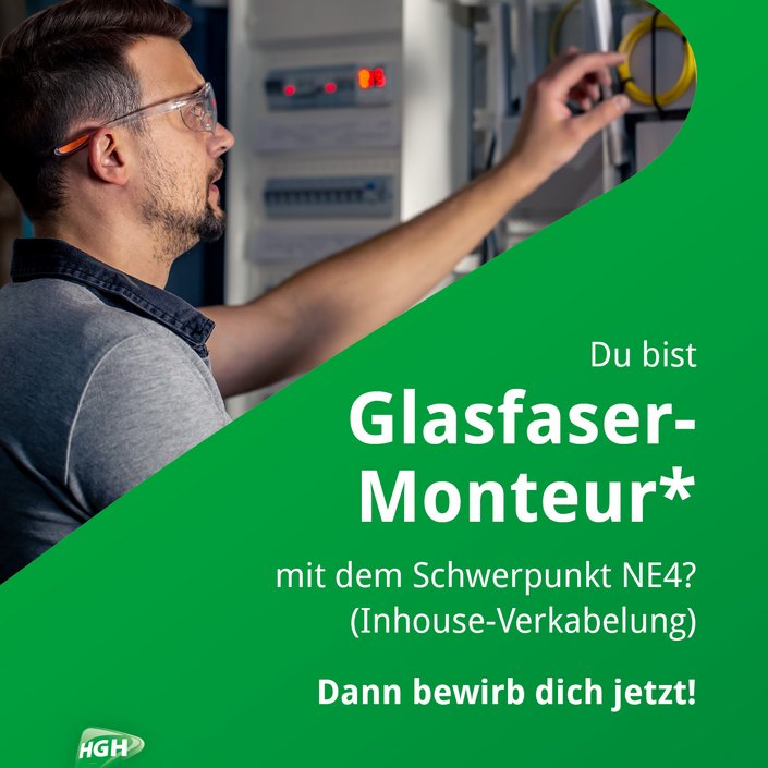 Du kennst dich mit Glasfaser aus oder willst genau dort einsteigen? 🔧
Wir suchen ab sofort mehrere Glasfaser-Monteure... Du kennst dich mit Glasfaser aus oder willst genau dort einsteigen? 🔧
Wir suchen ab sofort mehrere Glasfaser-Monteure...